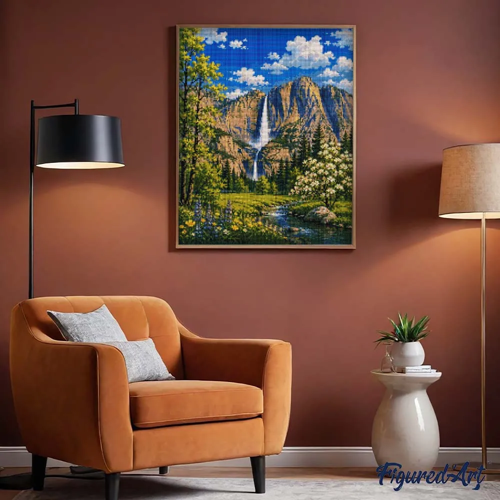 Figured'Art Yosemite Vernal Falls diamond painting 40x50 cm full drill