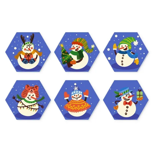 Figured'Art Mini Serie IJzige Vriendjes schilderen op nummer 6 stuks winter