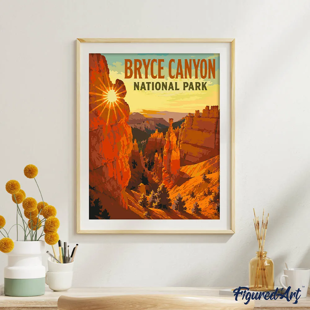 Figured'Art Bryce Canyon National Park Utah schilderen op nummer 40x50cm landschap