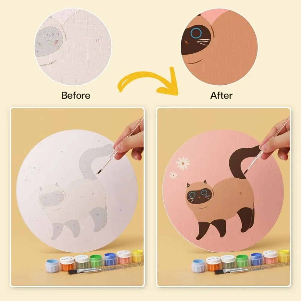 Figured'Art Mini Serie Schilderen op Nummer Nieuwsgierige katten 6x Ø20cm