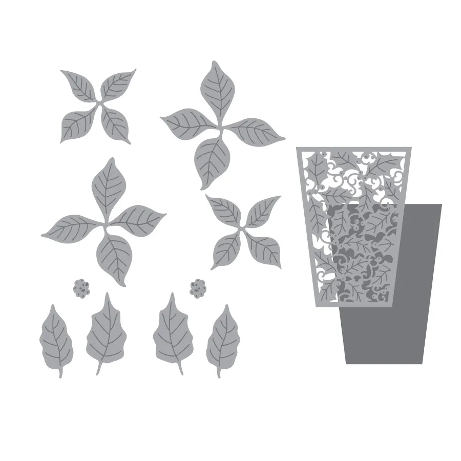 Craft Buddy Beautiful Bouquet Poinsettia snijmallen 12-delig
