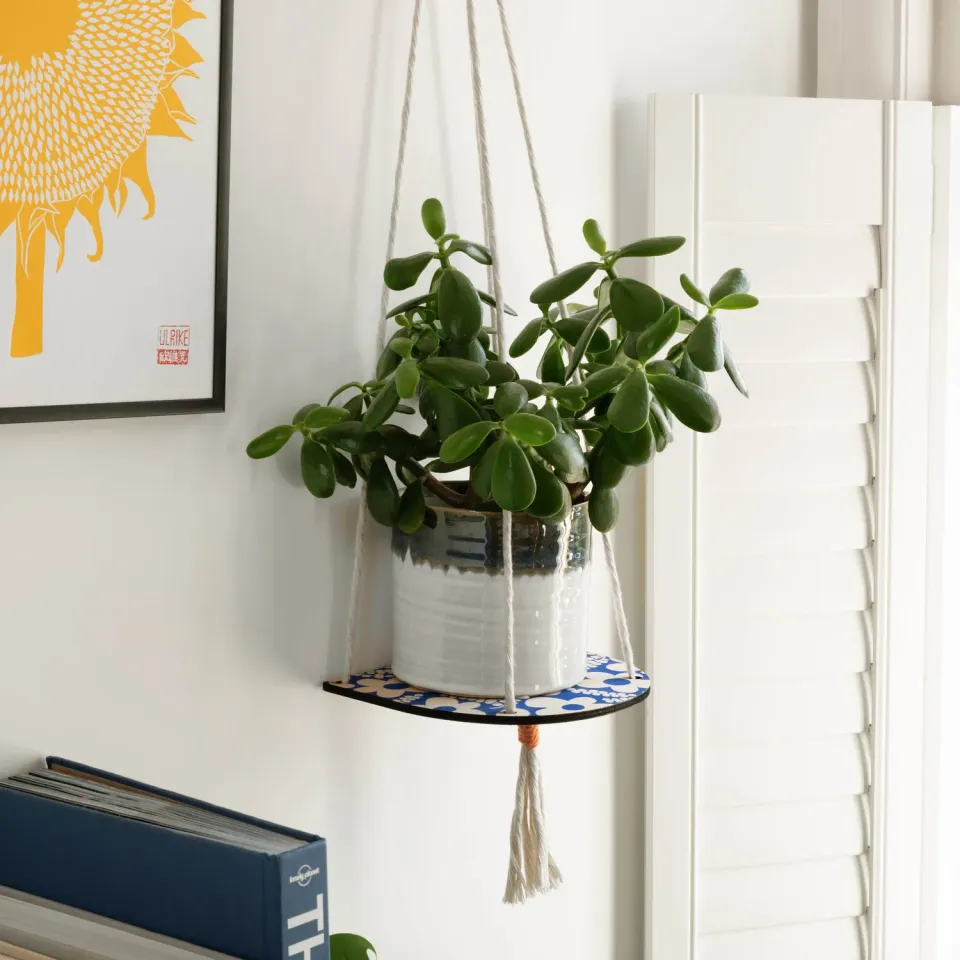 Studio Wald Hanging Plant Shelf plantenplank kobaltblauw