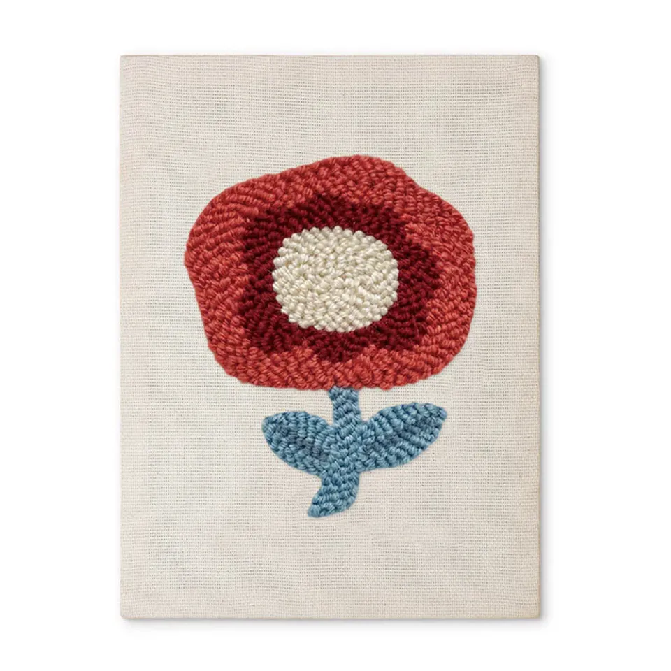 Figured'Art Karmozijnrode Bloei punch needle pakket 20x30cm met frame