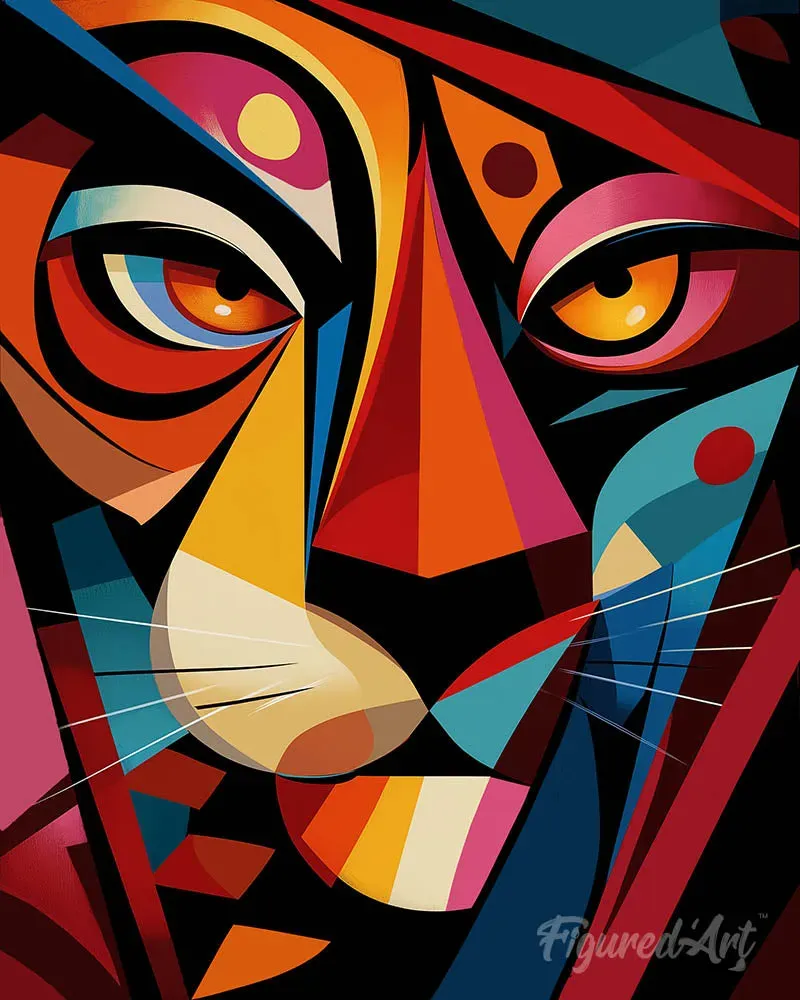 Figured'Art Gedurfd Abstract Tijger 3 diamond painting 40x50 full drill