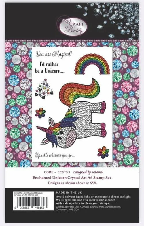 Craft Buddy Crystal Art Enchanted Unicorn stempelset A6