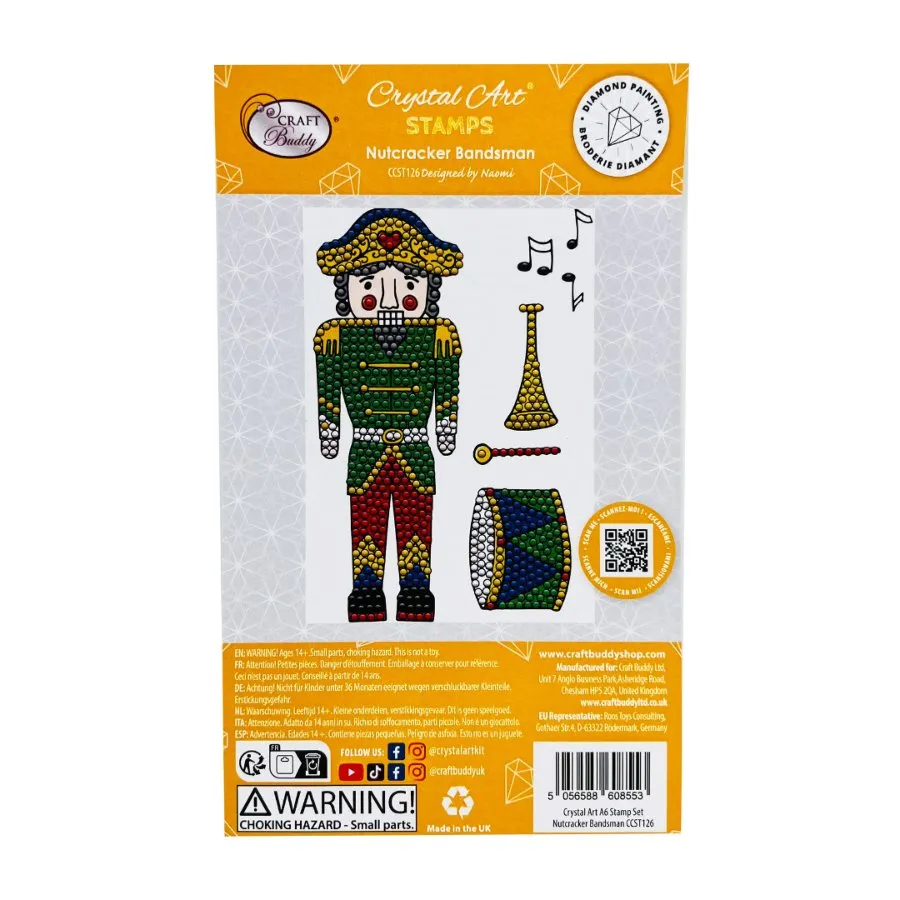Craft Buddy Crystal Art Nutcracker Bandsman A6 stempelset kerst