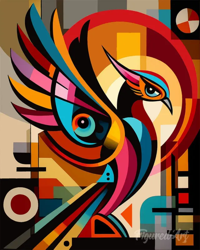 Figured'Art Gedurfd Abstract Feniks schilderen op nummers 40x50 cm