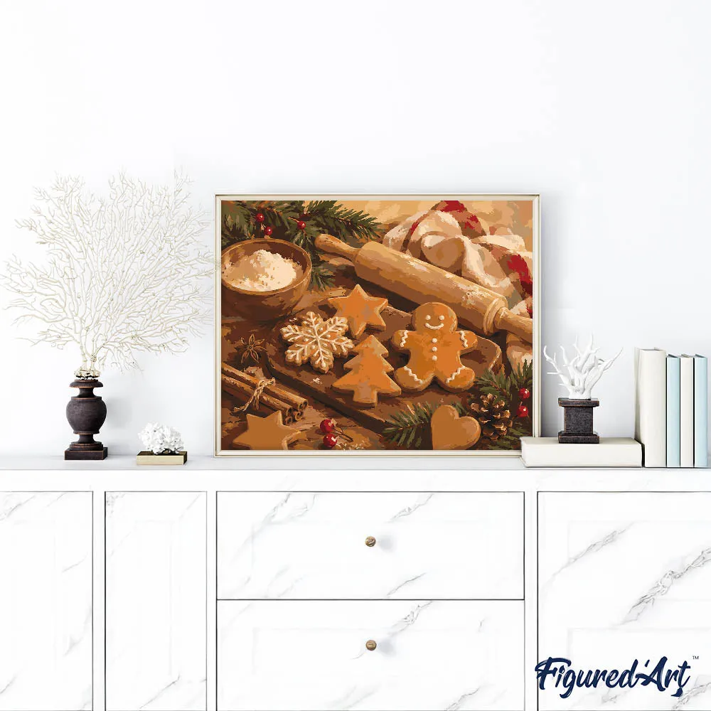 Figured'Art Peperkoek en kaneel schilderen op nummer 40x50 cm kerst