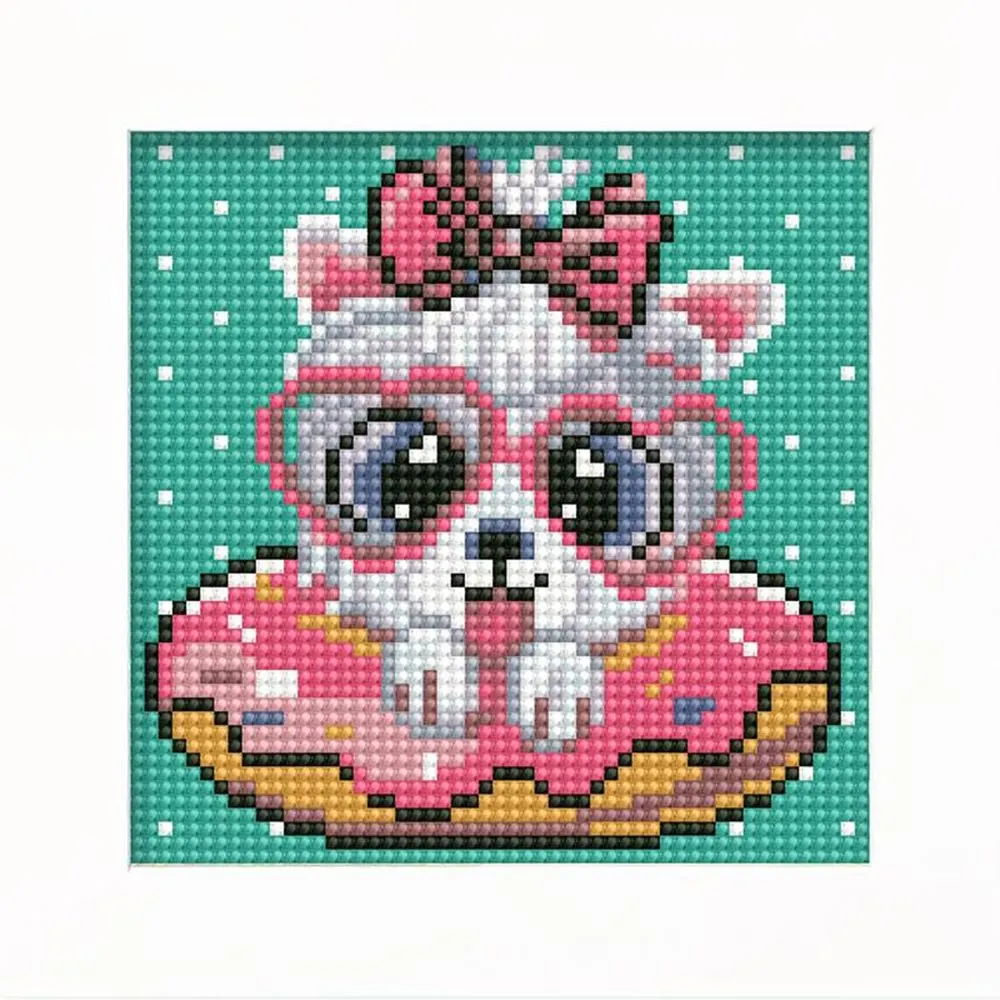 Figured'Art Hond met Bril diamond painting 15x15 cm met lijst