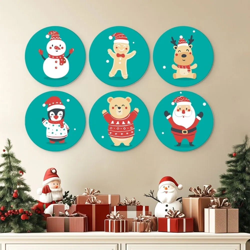 Figured'Art Mini Turquoise feestset 1 schilderen op nummer Ø20cm 6 stuks
