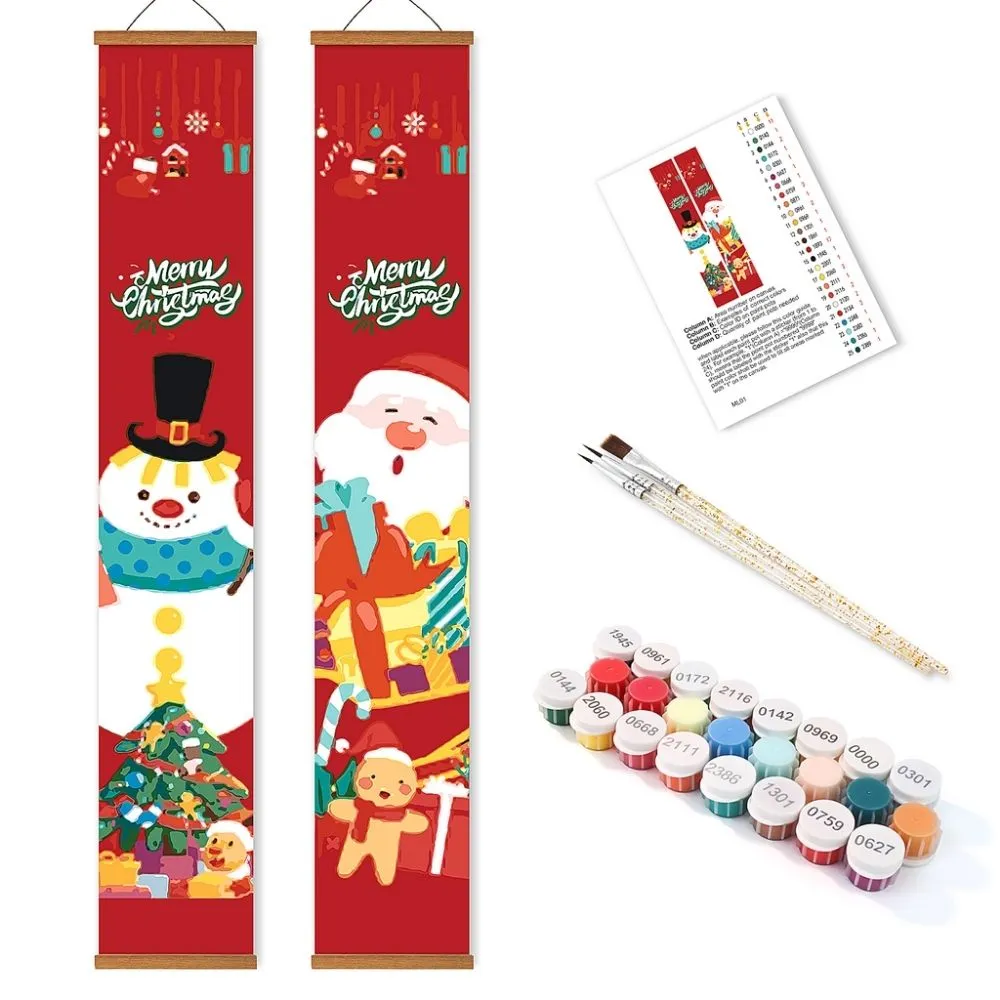 Figured'Art Kerstwensen schilderen op nummer deur banner 20x120 cm 2 stuks