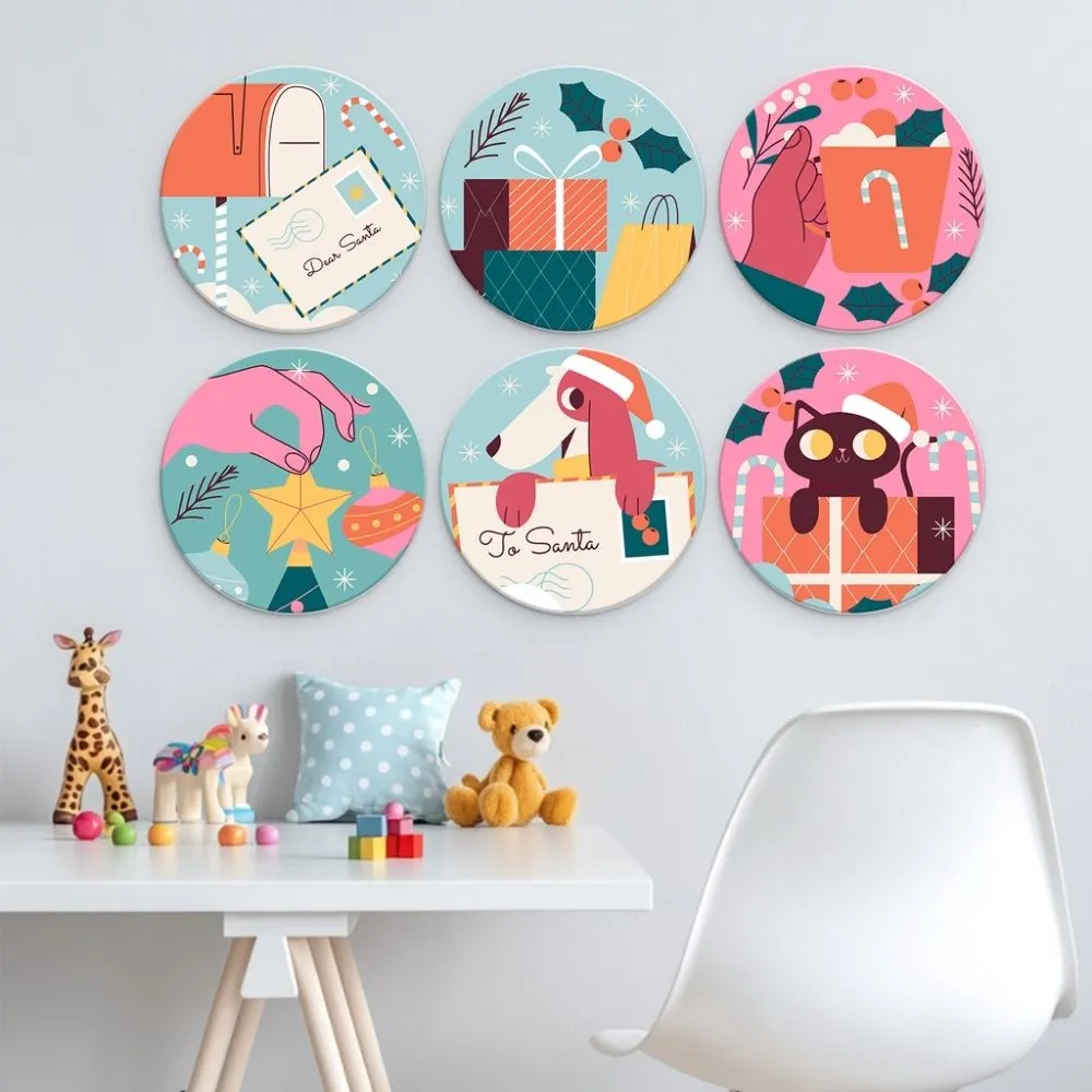 Figured'Art Mini Serie Kleine vrolijke wonderen schilderen op nummer 6 stuks kerst