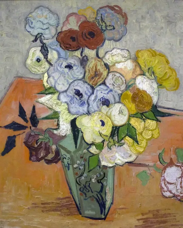Figured'Art Van Gogh Vaas met rozen schilderen op nummer 40x50 cm bloemen