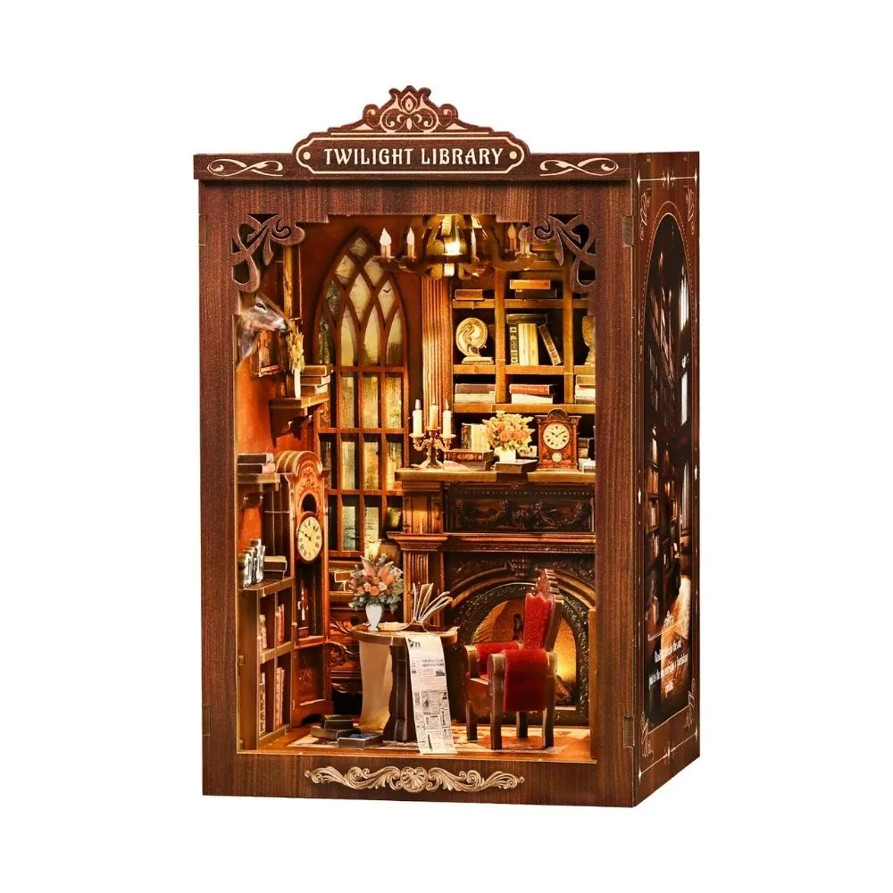 Figured'Art Book Nook Schemerbibliotheek miniatuur met led 194 delen