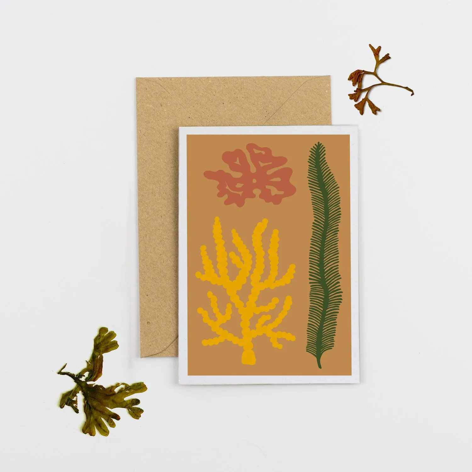 Studio Wald Seaweed Mustard A6 wenskaart blanco