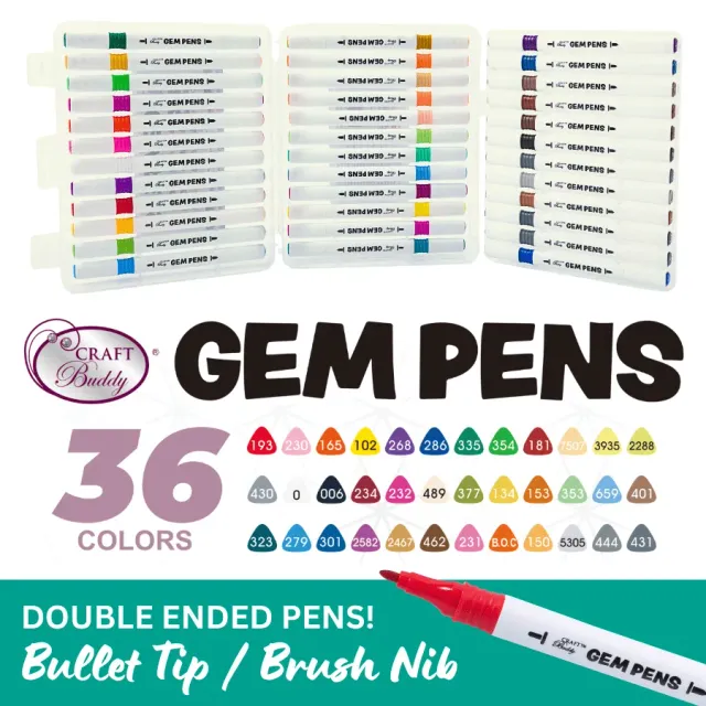 Craft Buddy Crystal Art Gem Pens stiften 36 stuks