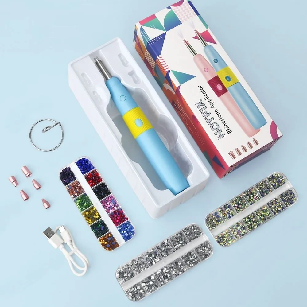 Figured'Art Hotfix Rhinestone Applicator strasspen blauw draadloos