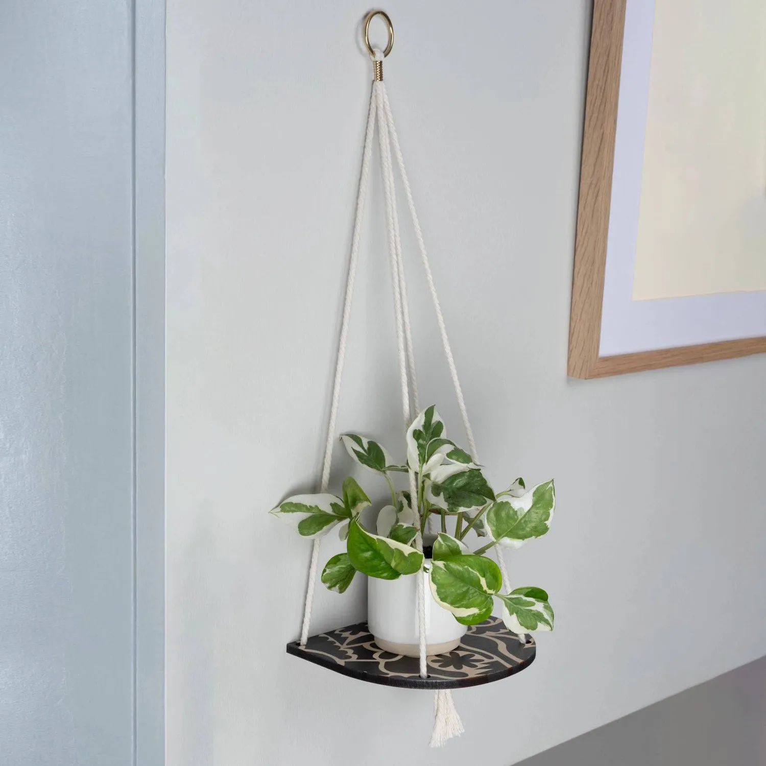 Studio Wald Small Plant Shelf Black Abstract hangplantenplankje 15cm