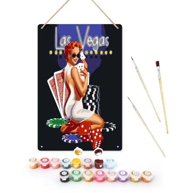 Figured'Art Las Vegas schilderen op nummer metalen poster 30x20 cm