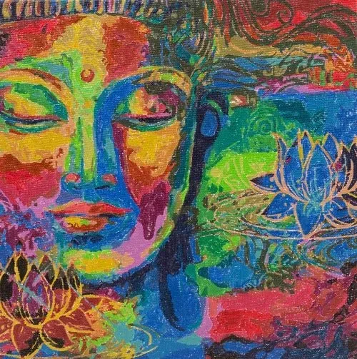 Craft Buddy Lord Buddha schilderen op nummer canvas 30x30