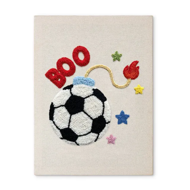 Figured'Art Voetbalsterren punch needle pakket 20x30cm frame