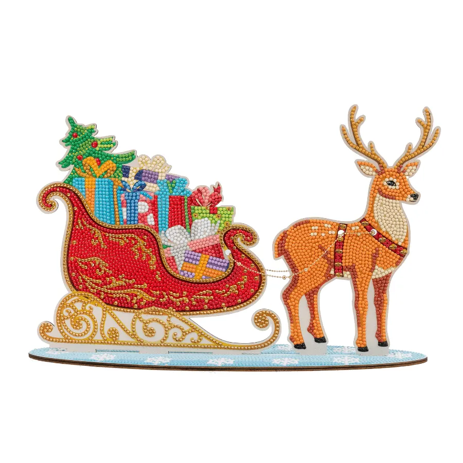 Craft Buddy Crystal Art Santa's Sleigh diamond painting hout 34 cm