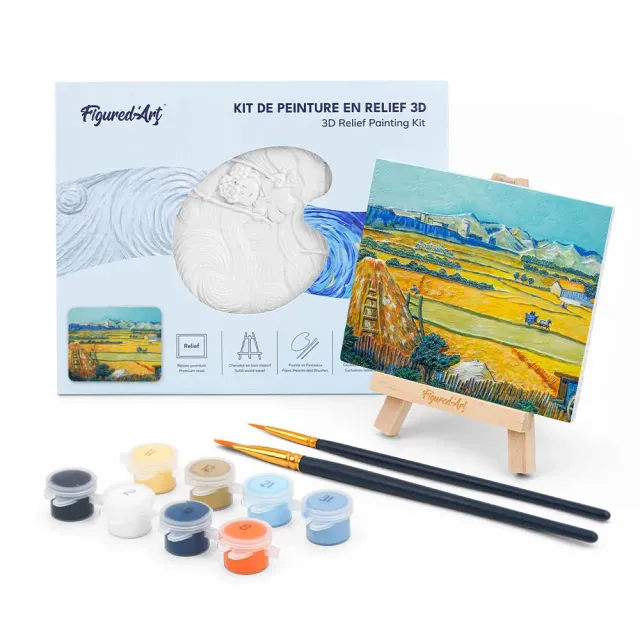 Figured'Art De oogst Van Gogh 3D schilderij reliëf 13,5x10,5cm ezel
