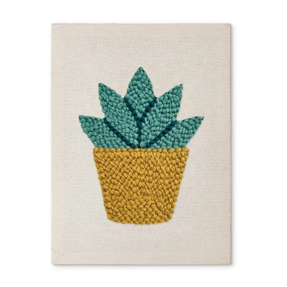 Figured'Art Zonnige Vetplant punch needle pakket 20x30cm beginners