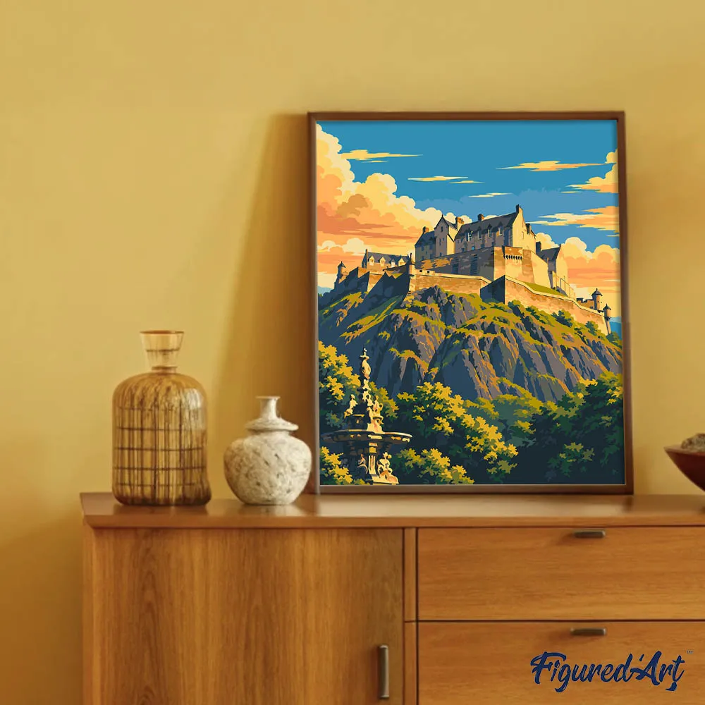 Figured'Art Kasteel van Edinburgh schilderen op nummer 40x50cm