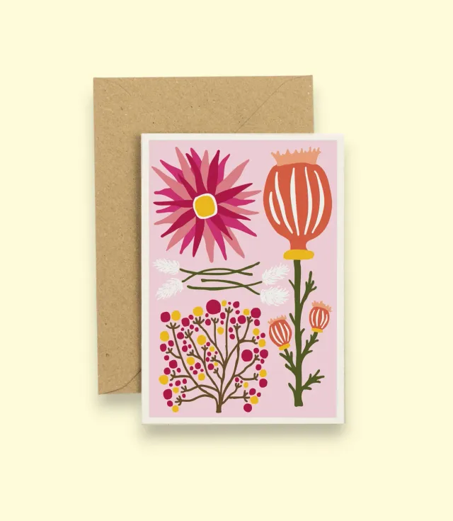 Studio Wald Dried Pink A6 wenskaart roze
