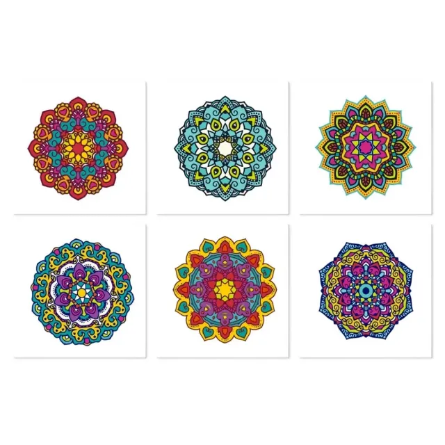 Figured'Art Mini Serie Kaleidoscoopmandala's schilderen op nummer 20x20 cm set van 6