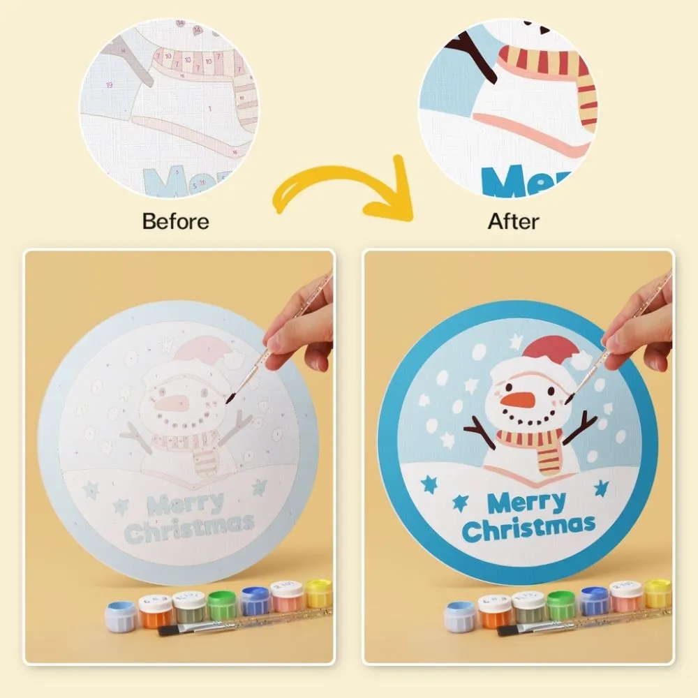 Figured'Art Kleurrijke Kerst Schilderen op Nummer Ø20cm 6 Stuks
