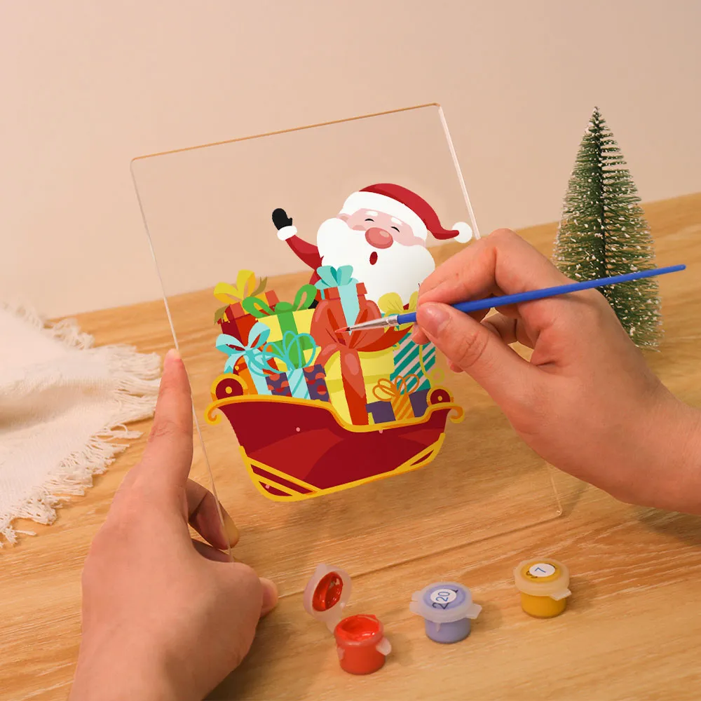 Figured'Art Kerstman 01 Schilderen op Nummer LED 15x20 cm