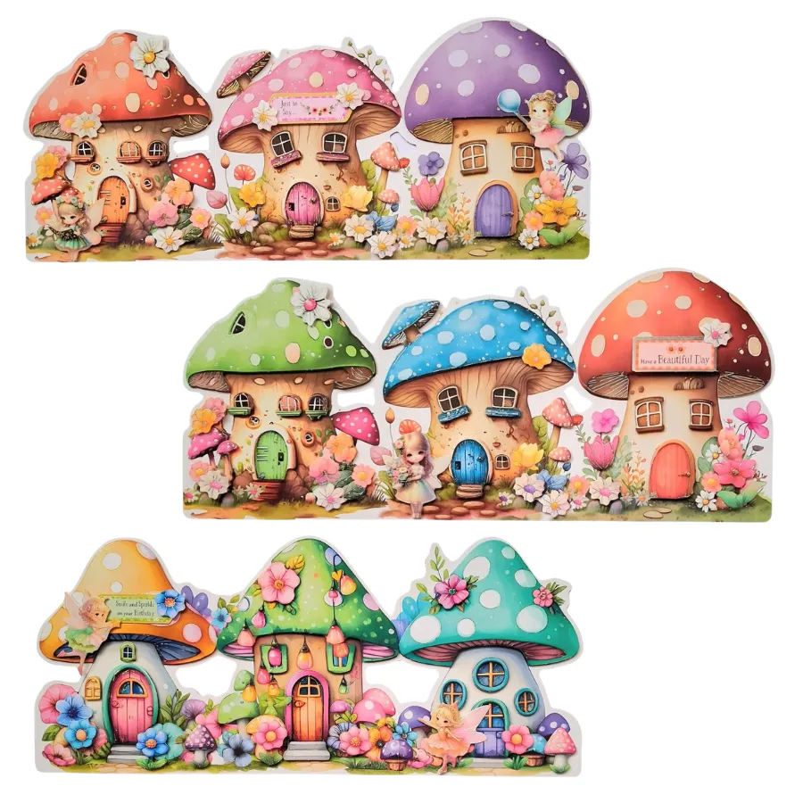 Craft Buddy Fairy Mushroom House kaartenpakket 24 stuks