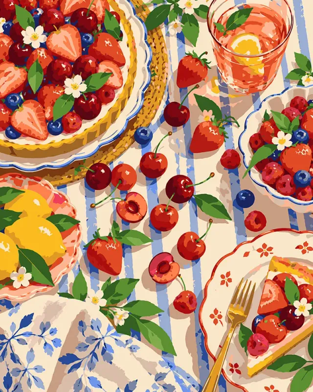 Figured'Art Zoete Zomerpicknick schilderen op nummer 40x50 cm