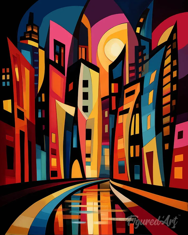 Figured'Art Wolkenkrabbers diamond painting 40x50 cm abstract