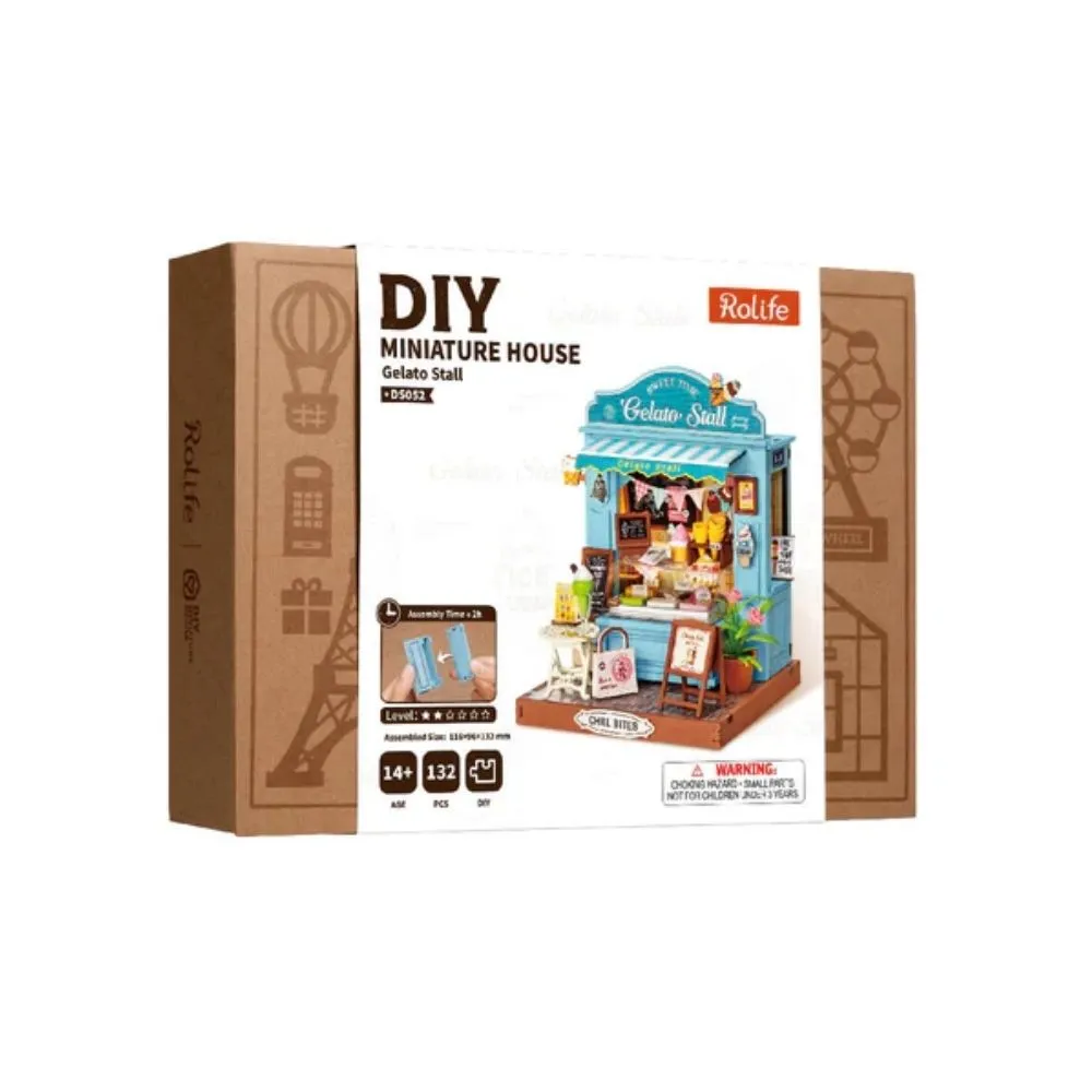 Figured'Art Gelato-stand miniatuurhuisje 3D puzzel 132 stukjes