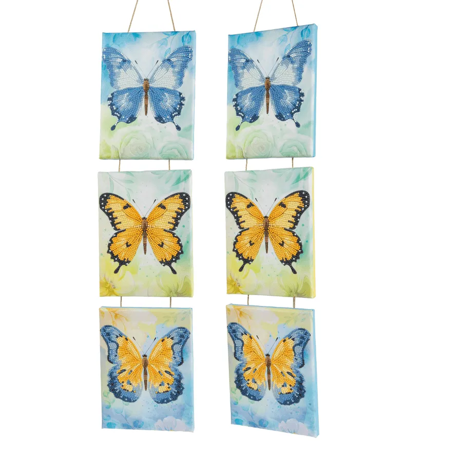 Craft Buddy Crystal Art Butterflies trio canvas 15x20cm vlinder
