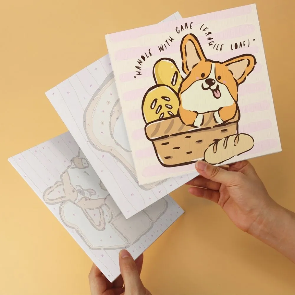 Figured'Art Mini Serie Corgi-leven schilderen op nummer 6 stuks