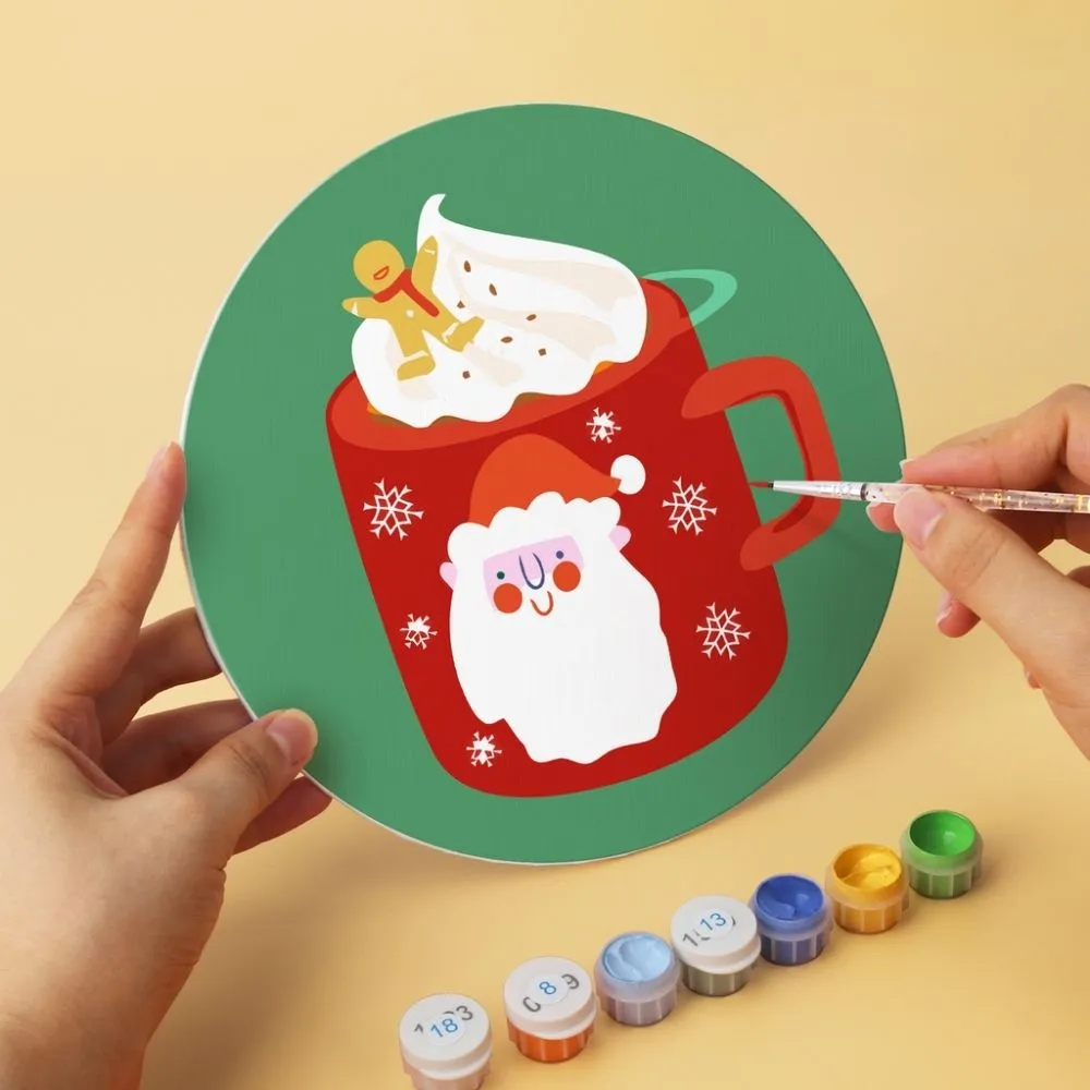 Mini Serie Kerstmokken schilderen op nummer Ø20cm 6 stuks
