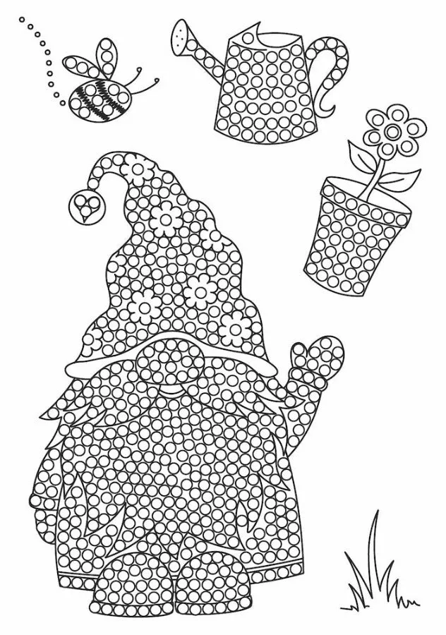 Craft Buddy Crystal Art Spring Garden Gnome stempelset 5 stuks