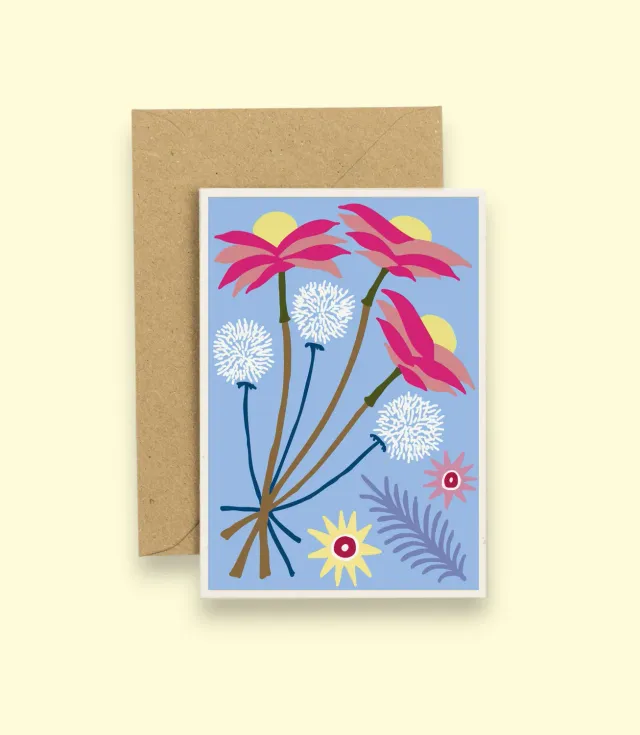Studio Wald Dried Pastel Blue A6 wenskaart pastelblauw