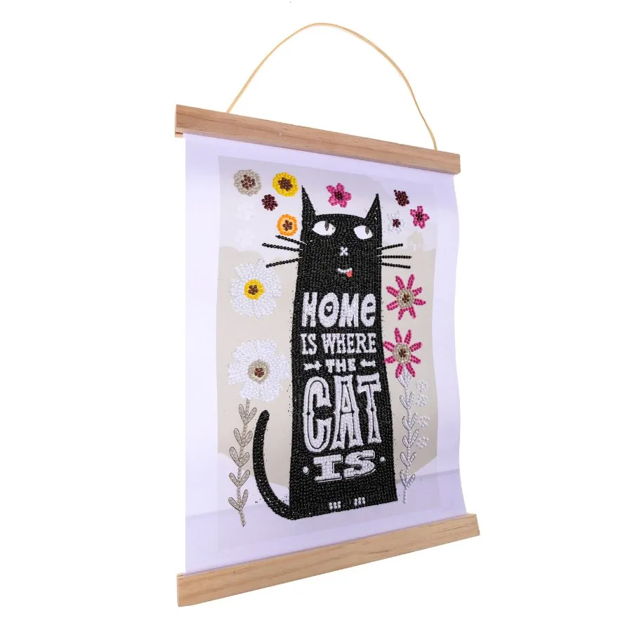 Craft Buddy Mini Crystal Art Cat At Home scroll 20x30cm kat