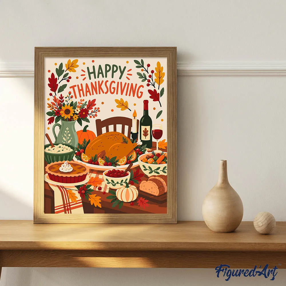 Figured'Art Fijne Thanksgiving schilderen op nummer 40x50