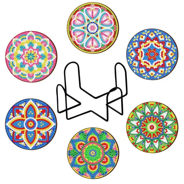 Figured'Art Mandala onderzetters diamond painting 9x9cm