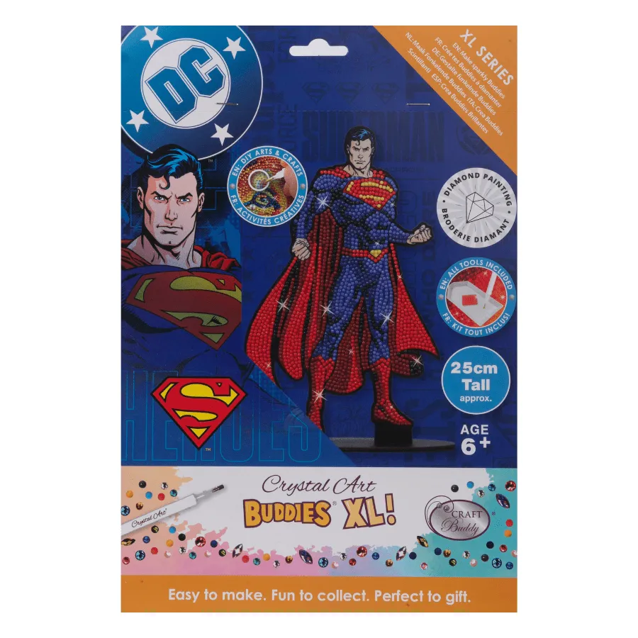 Craft Buddy Crystal Art Buddies Superman XL figuur 25cm DC