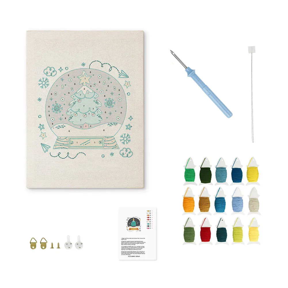 Figured'Art Punch Needle Magische Kerstboom pakket 20x30cm katoen