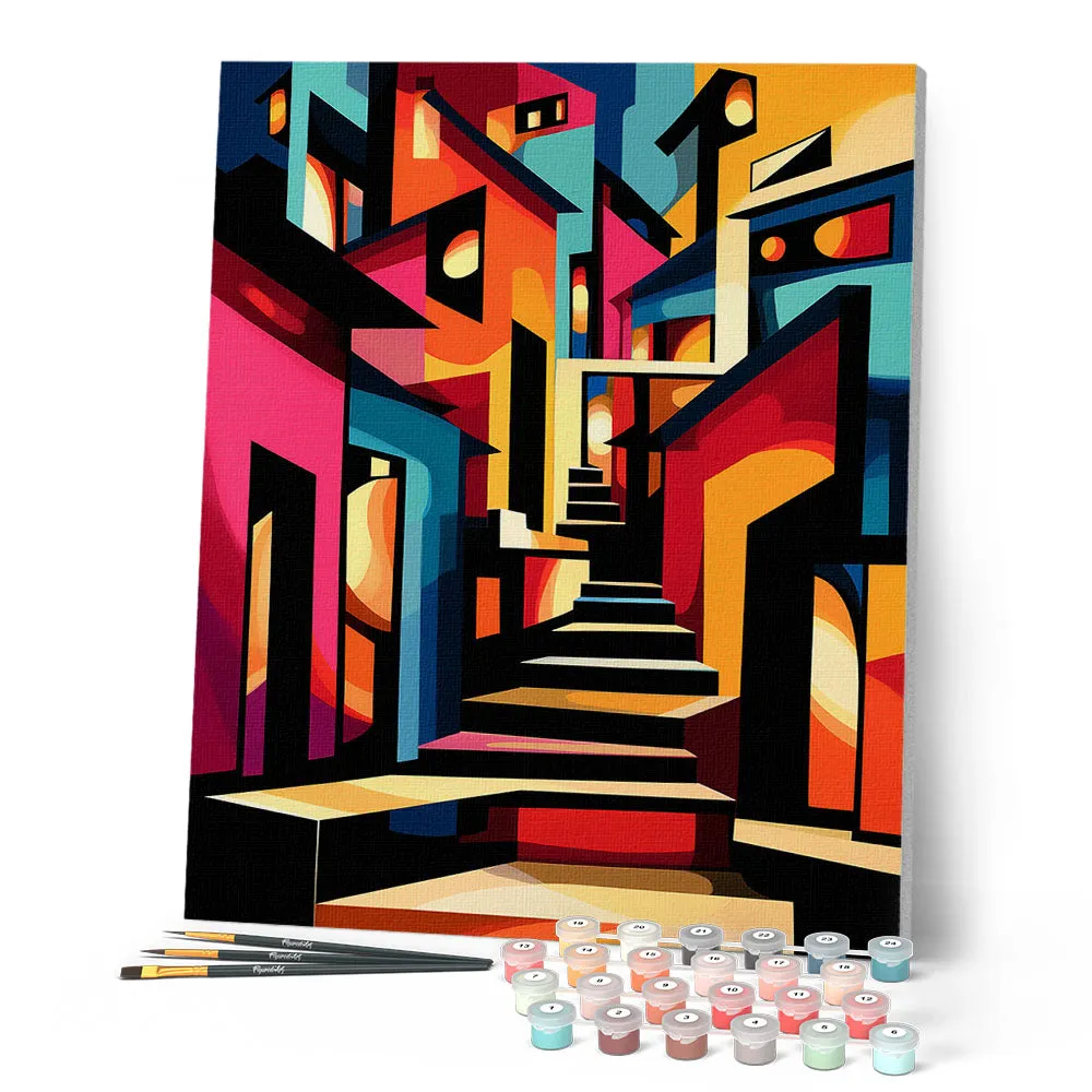 Figured'Art Gedurfd Abstract Steeg Schilderen op Nummer Eenvoudig
