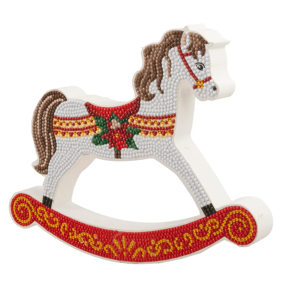 Craft Buddy Crystal Art Rocking Horse houten decoratie 25cm