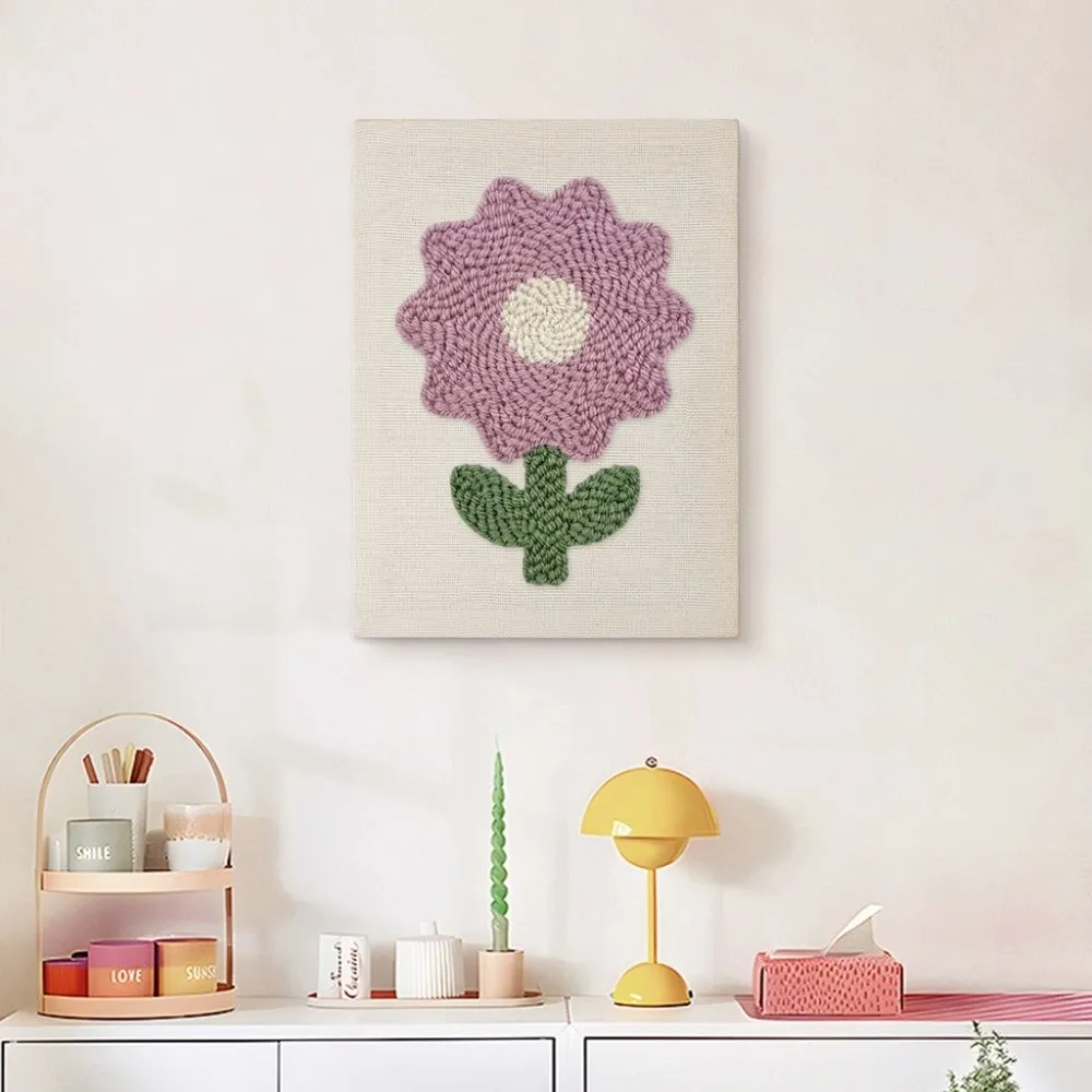 Figured'Art Sering Bloem punch needle pakket 20x30cm met frame